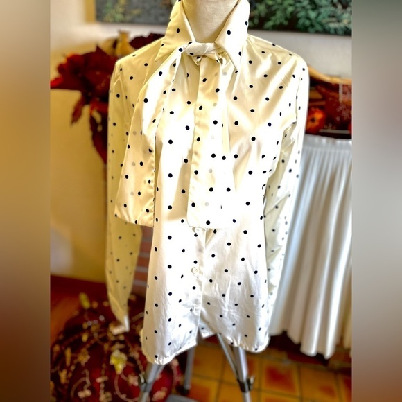 POLKA DOT SAILOR TIE BLOUSE - Picture 4 of 9
